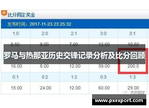 罗马与热那亚历史交锋记录分析及比分回顾